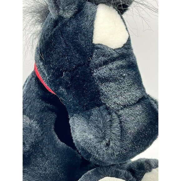 Manhattan Toy Company Horse Black Red Ribbon Plush Stuffed Animal Vintage 1996 - Picture 2 of 8